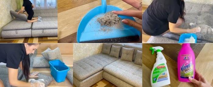Чем почистить диван в домашних условиях от грязи без разводов